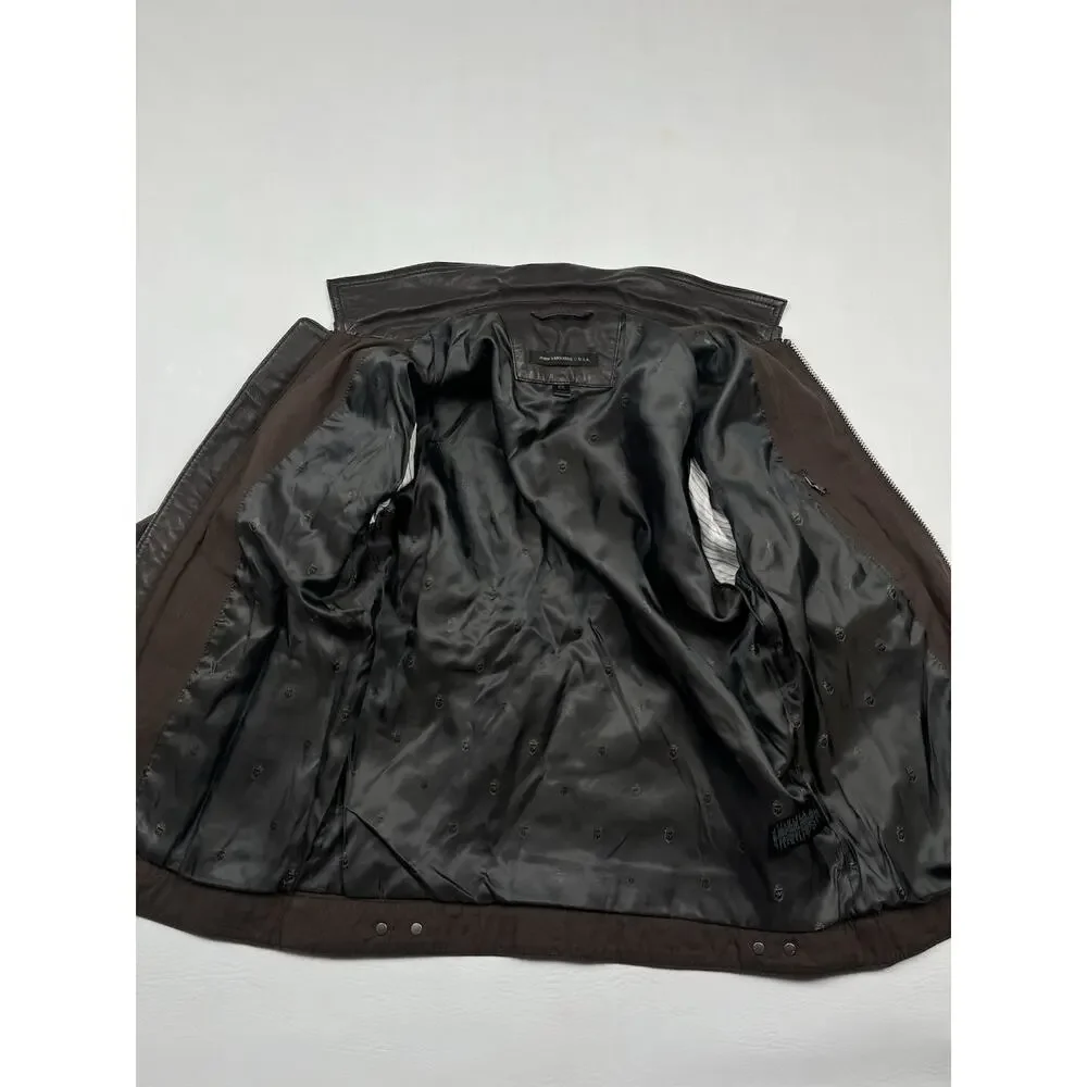 John Varvatos USA Leather Jacket Mens XS Brown Sheep Leather